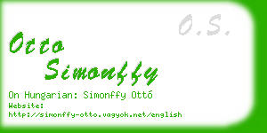 otto simonffy business card